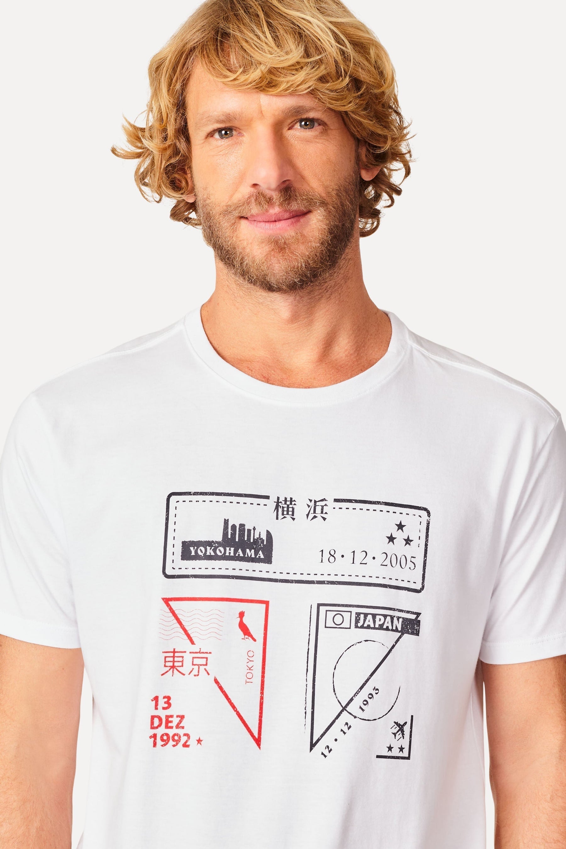 Camiseta estampada selo Japao Spfc