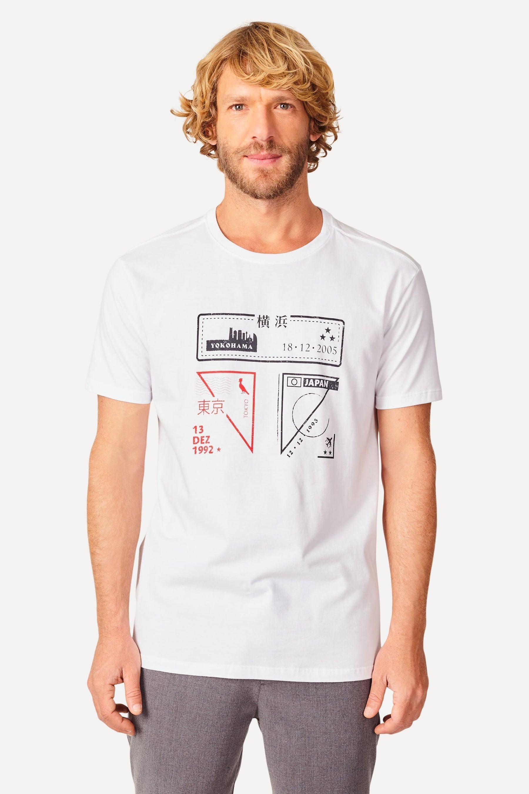 Camiseta estampada selo Japao Spfc
